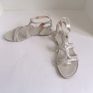 Studio Isola Bethanie Metallic Sandals with Ankle Strap